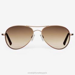 Randolph Amélie Or chocolat 22 carats et sable du Cap | Randolph Lunettes France 80BN132 lentille en nylon dégradé non polarisée
