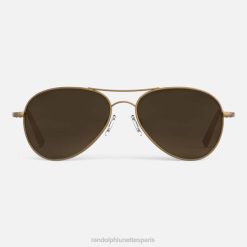 Randolph Amélie Or chocolat satiné 22 carats et sable du Cap | Randolph Lunettes France 80BN63 lentille polarisée en nylon dégradé