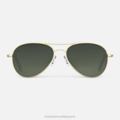 Randolph Amélie Or satiné 23 carats et feuillage persistant | Randolph Lunettes France 80BN65 lentille polarisée en nylon dégradé