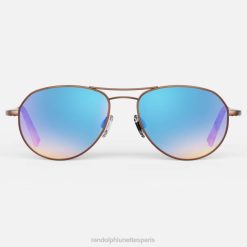 Randolph Thaden Or chocolat satiné 22 carats et aurores boréales | Randolph Lunettes De Soleil 80BN125 lentille polarisée en nylon dégradé