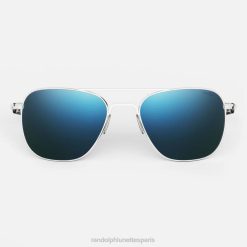 Randolph aviateur 1 Or blanc 23 carats et cobalt | Randolph Lunettes France 80BN3 lentille en verre polarisé