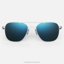 Randolph aviateur 2 chrome mat et cobalt | Randolph Lunettes De Soleil 80BN22 lentille en verre polarisé