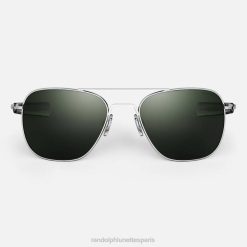 Randolph aviateur 7 chrome brillant et agx | Randolph Lunettes France 80BN116 lentille en verre non polarisée