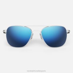 Randolph aviateur 7 chrome mat et bleu atlantique | Randolph Lunettes De Soleil 80BN123 lentille en nylon miroir polarisée