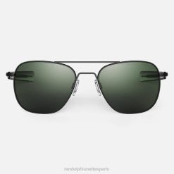 Randolph aviateur 7 noir mat et agx | Randolph Lunettes De Soleil 80BN113 lentille en verre polarisé