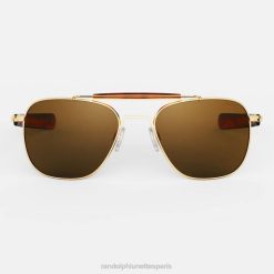Randolph aviateur ii Or 23 carats et bronzage américain | Randolph Lunettes France 80BN21 lentille en verre polarisé