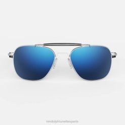 Randolph aviateur ii chrome mat et bleu atlantique | Randolph Lunettes France 80BN130 lentille en nylon non polarisée