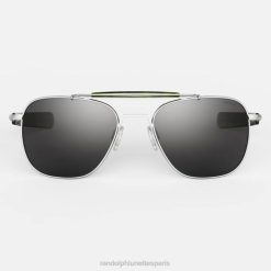 Randolph aviateur ii chrome mat et gris américain | Randolph Lunettes France 80BN120 lentille en verre non polarisée