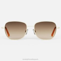 Randolph cécile Or champagne 22 carats et sable du cap | Randolph Lunettes De Soleil 80BN129 lentille en nylon dégradé non polarisée