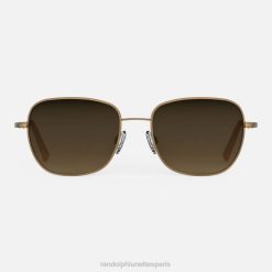 Randolph cécile Or chocolat satiné 22 carats et sable du Cap | Randolph Lunettes France 80BN59 lentille polarisée en nylon dégradé