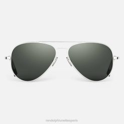Randolph concorde 1 Or blanc 23 carats et agx | Randolph Lunettes De Soleil 80BN8 lentille en verre polarisé