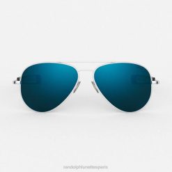 Randolph concorde 1 Or blanc 23 carats et cobalt | Randolph Lunettes De Soleil 80BN6 lentille en verre polarisé