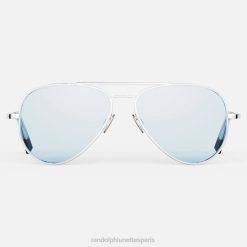 Randolph concorde 3 Or blanc 23 carats et hydro bleu | Randolph Lunettes De Soleil 80BN52 lentille en verre non polarisée