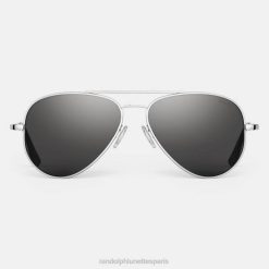 Randolph concorde 3 chrome brillant et gris américain | Randolph Lunettes De Soleil 80BN50 lentille en verre polarisé