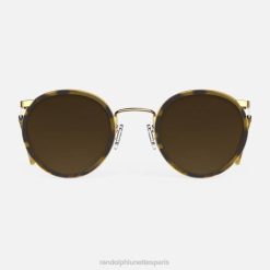 Randolph fusion p3 Incrustation de tortue en or 23 carats et caramel foncé et sable de cape | Randolph Lunettes France 80BN19 lentille polarisée en nylon dégradé