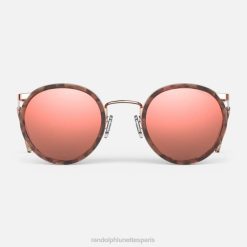Randolph fusion p3 Or rose 22 carats et incrustation de tortue rose et or rose | Randolph Lunettes De Soleil 80BN20 lentille en nylon polarisée