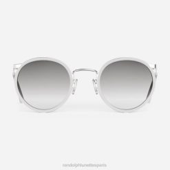 Randolph fusion p3 chrome brillant, incrustations de cristaux mats et gris côtier | Randolph Lunettes De Soleil 80BN117 lentille en nylon dégradé non polarisée