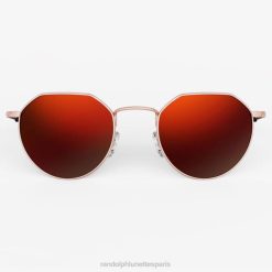 Randolph hamilton Or blush 22 carats et coucher de soleil d'automne | Randolph Lunettes De Soleil 80BN58 lentille en nylon miroir polarisée