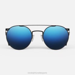 Randolph ombre p3 noir mat et bleu atlantique | Randolph Lunettes De Soleil 80BN140 lentille en nylon miroir non polarisée