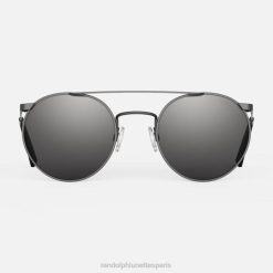 Randolph ombre p3 noir mat et gris américain | Randolph Lunettes France 80BN126 lentille en verre non polarisée